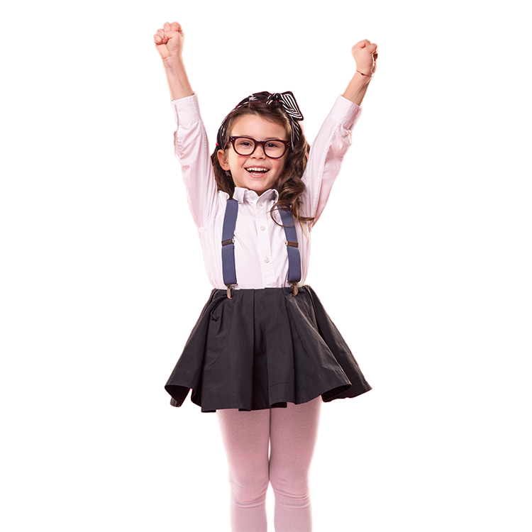 Girl in Glasses Cheering